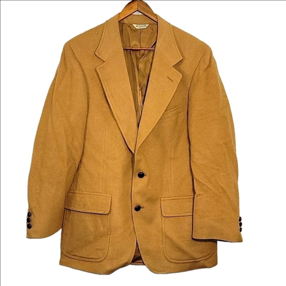 Barrister Vintage Camel Hair Suit Jacket Mens Blazer